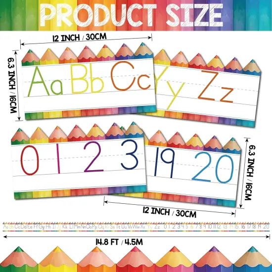 15 PCS Crayon ABC Manuscript Alphabet Line {2}
