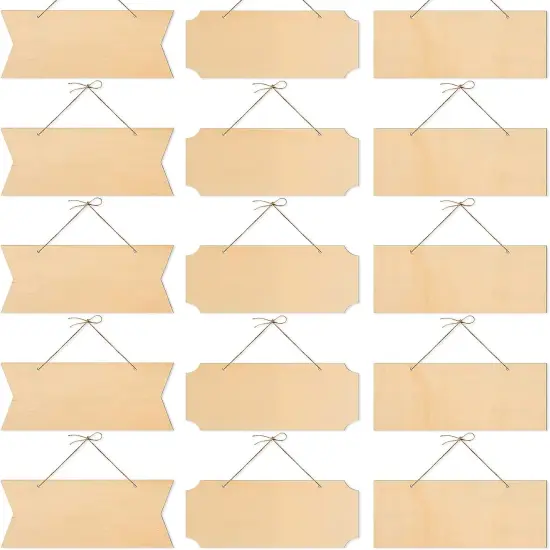 15 Pieces Unfinished Hanging Wood Sign {1}