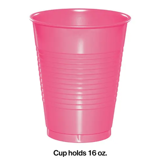 240 pc Bulk Candy Pink 16 oz Plastic Cups {2}