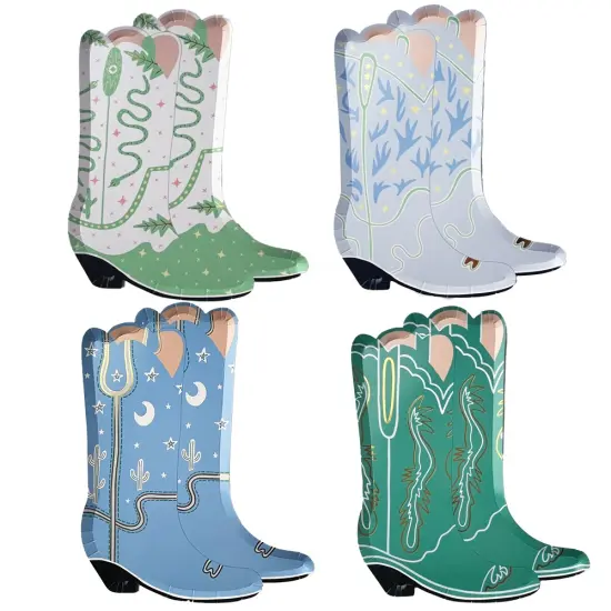 BLUE COWBOY BOOT SHAPED PLATES {1}