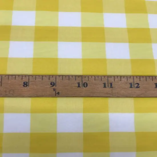 1 Yard Bright Yellow 1" Gingham Checkered Poly Cotton Fabric 58/59 Inch Wide Lightweight Multi-Purpose Fabric {1}