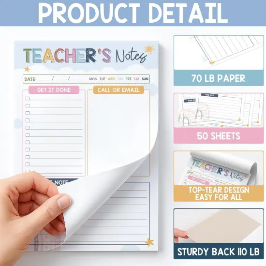 Rainbow Boho Teacher Notepad {4}