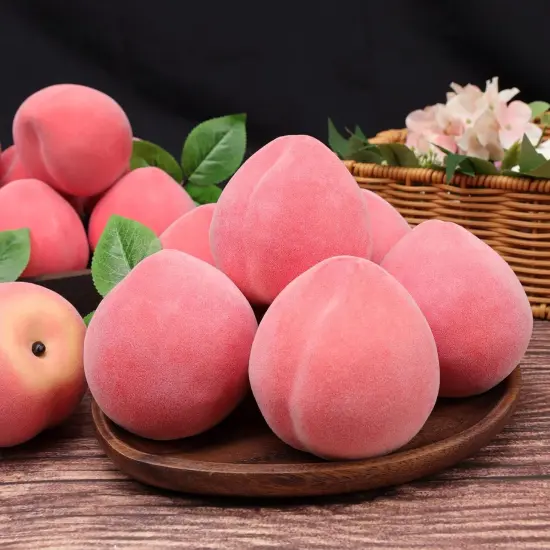 6pcs Artificial Peach Fake Fruit {2}