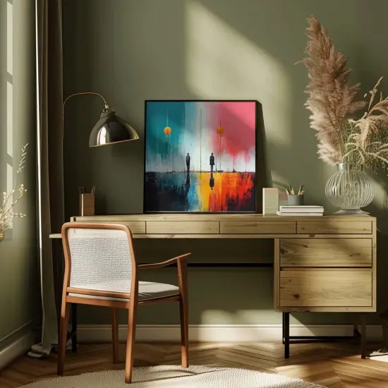 Second World 6 Square 24x24 Canvas - Corporate Office Art {4}