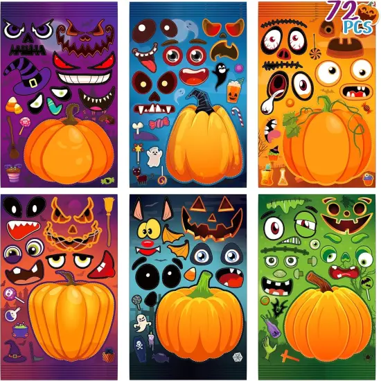 72 Sheets Halloween Stickers Crafts for Kids Toddler {1}