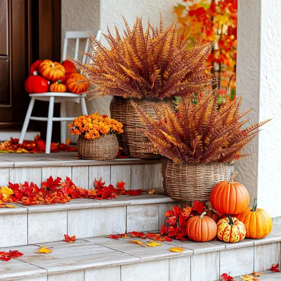 12 Bundles Artificial Fall Flowers for Outdoors Fall Decorations {5}