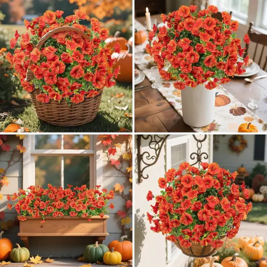 24 Bundles Artificial Fall Flowers for Outdoors Decoration {5}