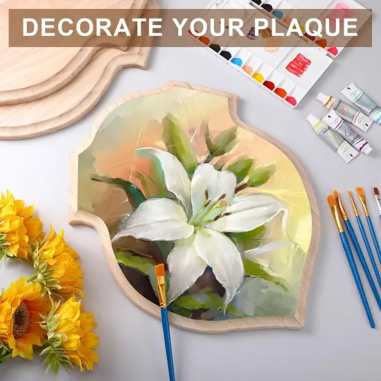 6 Pcs Unfinished Wood Plaque Wooden Shield Plaque Wood Sign(12 x 16 Inch) {4}