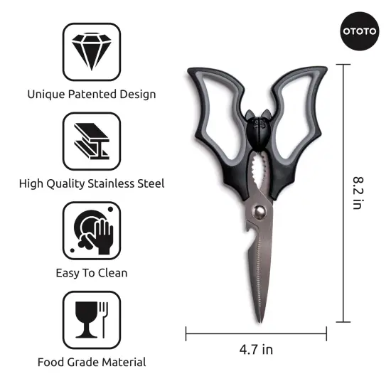 Elizabat Kitchen Scissors - Goth Cute Bat Kitchen Shears, Gothic Scissors Utensils - Cute Gadgets {4}