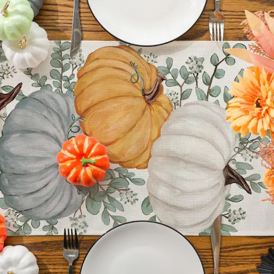 Eucalyptus Pumpkin Fall Table Runner {2}