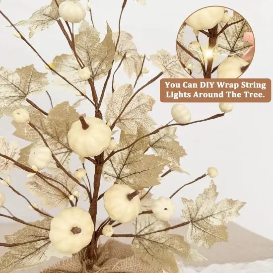 2 Pack Lighted Fall Maples Tree Fall Decor {5}