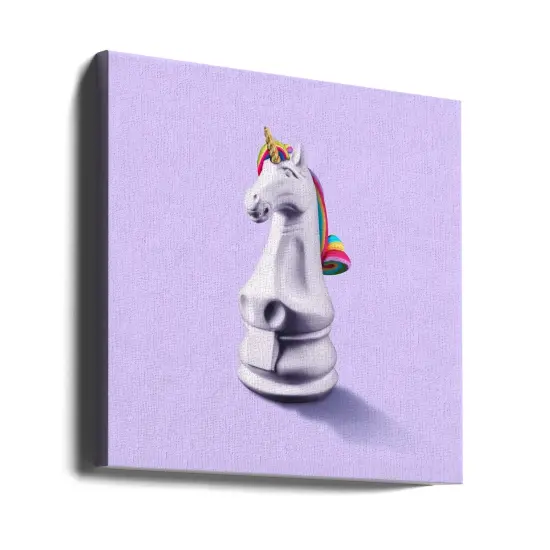 Fantasy Chess Square 24x24 Canvas - Corporate Office Art {1}