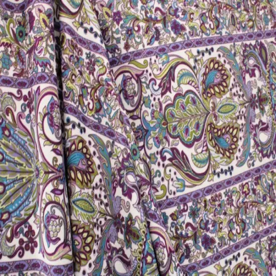 1 Yard Striped Bohemian Paisley Stretch Fabric for Performance Swimwear Dance Costumes and Activewear 58"/60" Width {1}