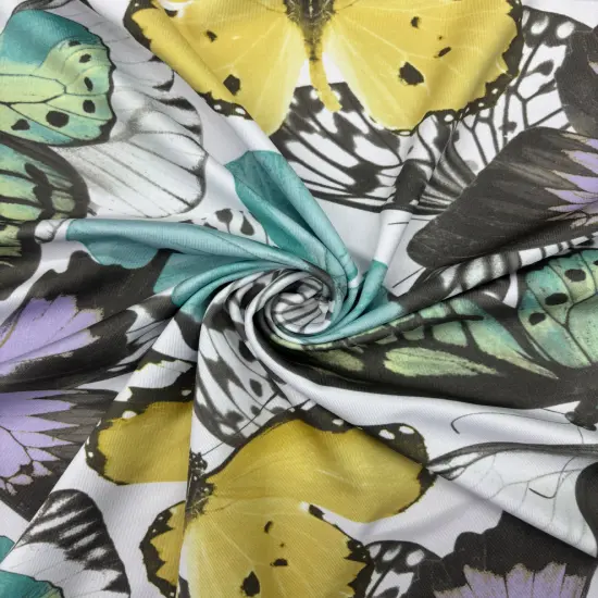 1 Yard Colorful Butterfly Spandex Fabric for Leggings Dancewear Costumes and Swim Projects 58/60 Inch Width {1}