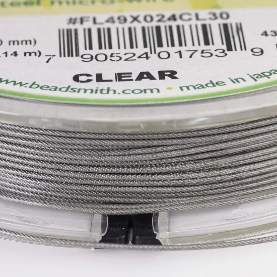 The Beadsmith Flex-Rite Wire &ndash; 49 Strand, Nylon Coated, Stainless Steel Beading Wire &ndash; Clear Color, .024&rdquo; Diameter, 30-Foot Spool &ndash; Flexible Wire for Necklace, Bracelet and Jewelry Making {4}