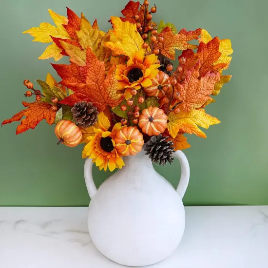 8 Pcs Assorted Artificial Maple Leaf Branches {4}