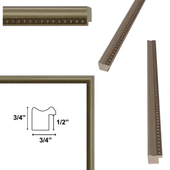 Narrow Beaded Silver Scoop Picture Frame 28x28 frame {3}