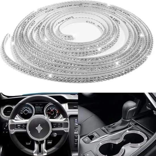 Self-Adhesive Rhinestone Ribbon Strip Roll White {3}