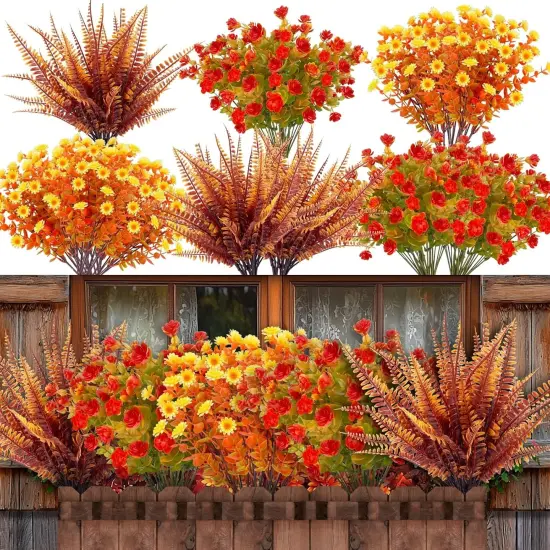 20 Bundles Artificial Fall Flowers Fall Decorations {1}