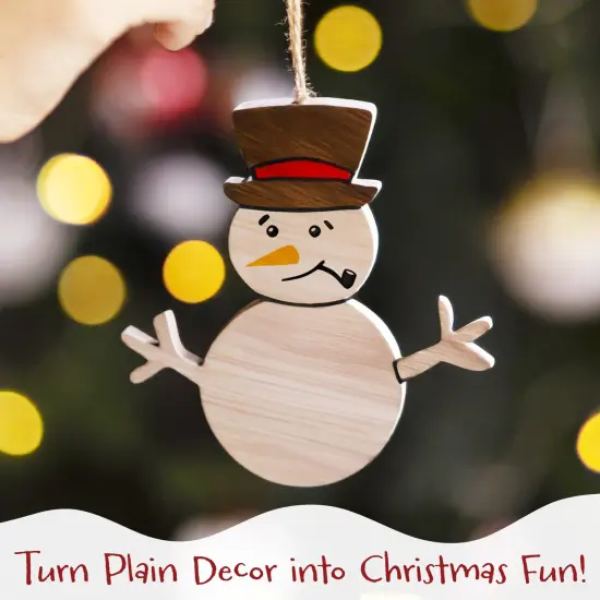 Wrapables Snowman Face Stickers for Crafts, Christmas Decoration for Windows, Refrigerators, Water Bottles, Cups (Set of 32), Classic {5}