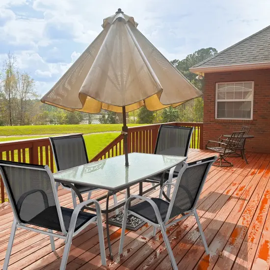 Costway Set of 4 Patio Dining Chairs Stackable Armrest Space Saving Garden Black {3}