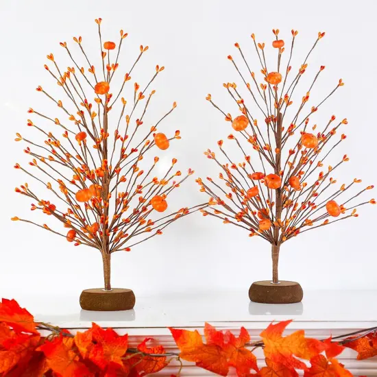 2 Pack Artificial Tabletop Fall Tree for Decor {3}