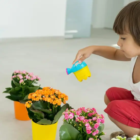 4E's Novelty Kids Watering Cans Bulk (Mini) 6 Pack, 4.5 Inch Plastic - Gardening Planting Tools for Kids & Toddlers, Beach Party Favors Gifts, Bulk Sand Toys, Easter Basket Stuffers {3}