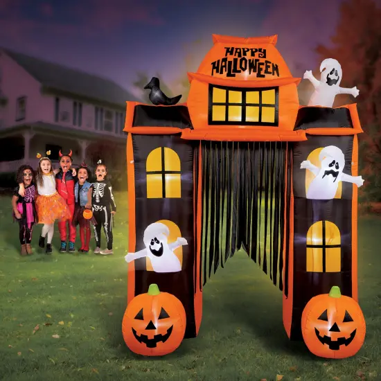 Collections Etc 10-Foot High Haunted House Halloween Outdoor Inflatable {1}