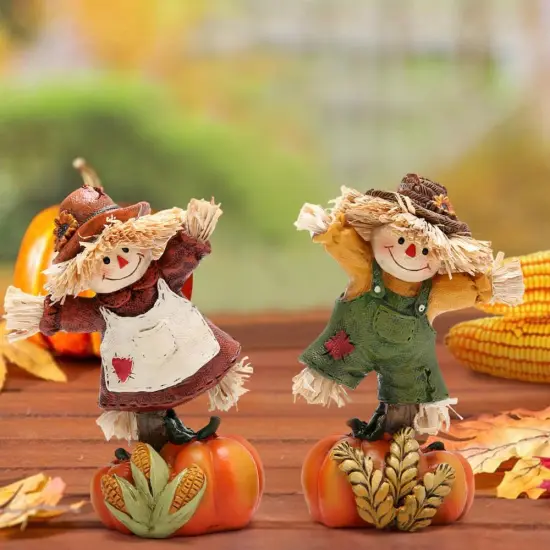 Thanksgiving Pumpkin Scarecrow Figurines {5}