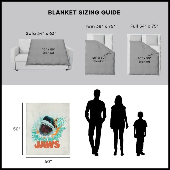 Universal Jaws Silk Touch Throw Blanket Shark Splash {6}