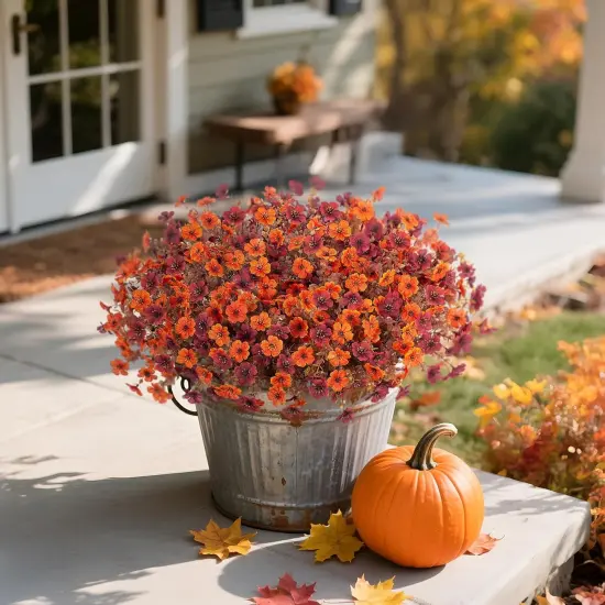 Fall Mums Artificial Flowers for Outdoors {2}