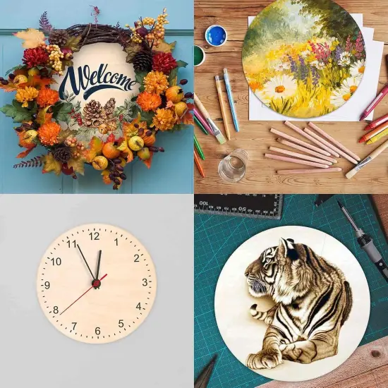 6 Pack 14 Inch Wood Rounds Circles for Crafts, Unfinished Wood Circles Wood Sign {5}