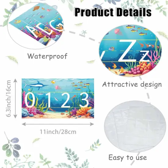 12Pcs Alphabet Bulletin Board Strips Alphabet and Number Lines {2}