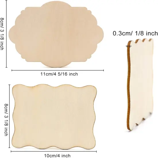 Unfinished Wood Ornaments,DIY 32pcs 4x3in Creative Irregular Blank Wood Natural Slices {4}