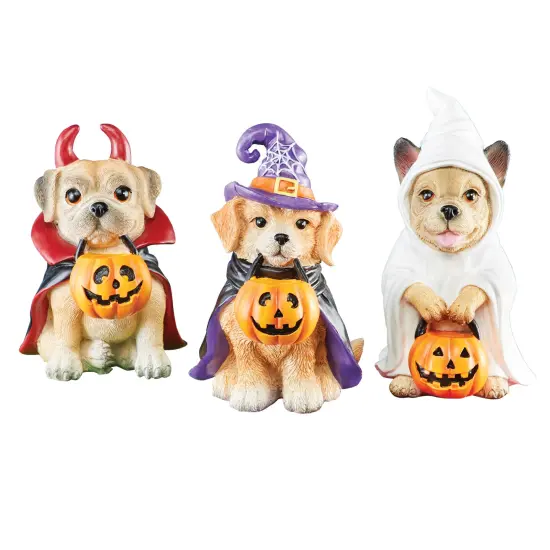 Collections Etc Halloween Trick-or-Treat Dog Sitters - Set of 3 {2}