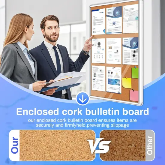 Enclosed Cork Bulletin Board Tamper-Proof {4}