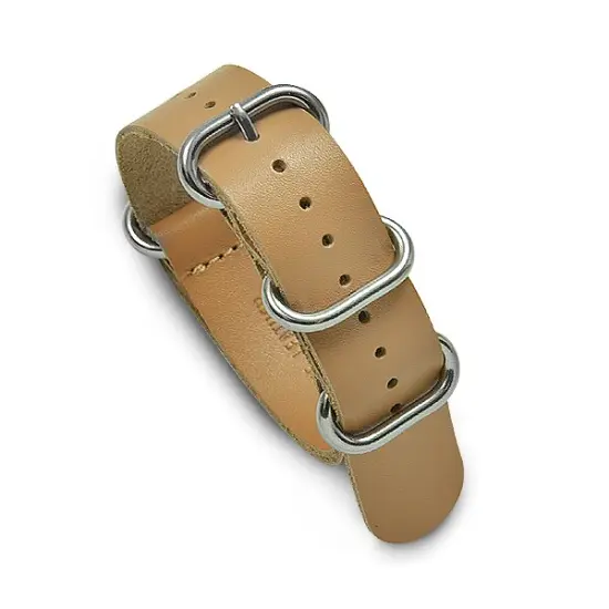 20mm Military MoD Leather Watch Strap - Light Brown {1}