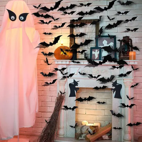 120PCS Halloween Bats Decoration {4}
