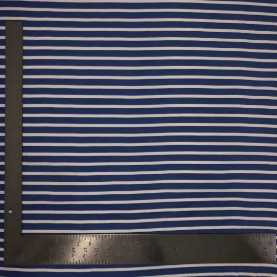 1 Yard Liverpool Knit Horizontal Stripe Fabric for Apparel and DIY Projects 58/60'' Inches Wide Neon Pink/White {4}