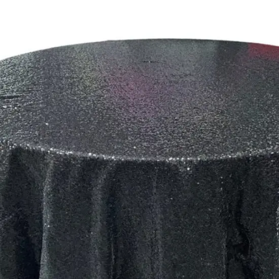 1 Yard Glitz Sequin Round Tablecloth 108 Inches Shiny Polyester Linen for Weddings and Events Navy {2}