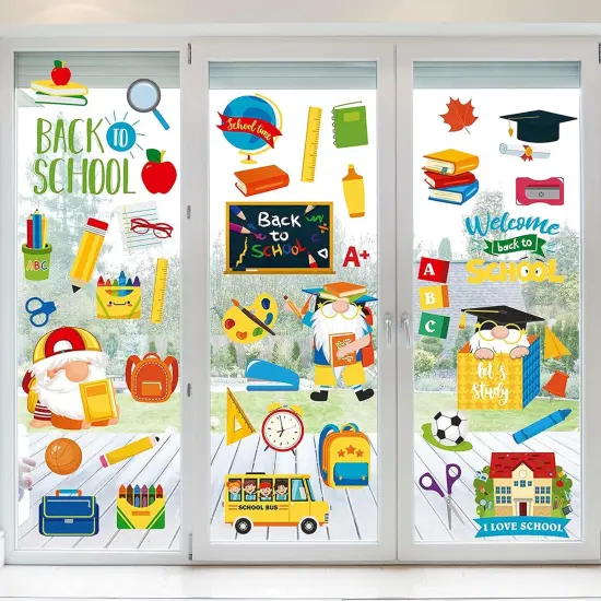 8 Sheets Back to School Window Clings {1}