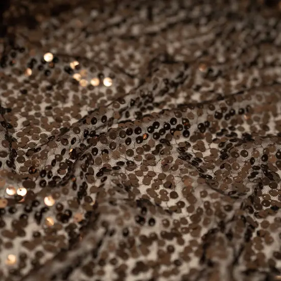 1 Yard Premium Mandy Mesh Sequin Fabric, 58" Cut Width, 50" Usable Width, 92% Polyester, 8% Spandex Gunmetal {4}