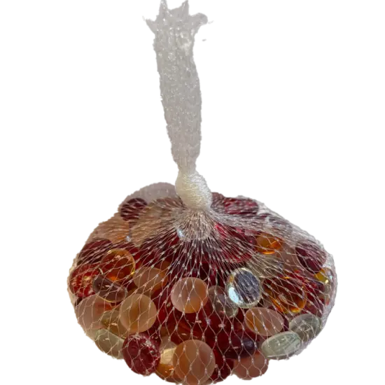 Cranberry/Frosted Glass Nuggets - 12oz Bag - Flat Glass Gems/Beads - Decorative Glass Stones - Great for Mosaics and Other Glass Projects {1}