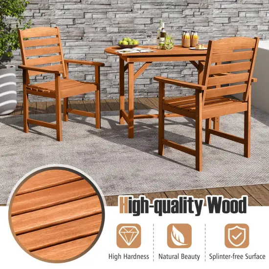 Costway Patio Chairs Set of 2/4 with Inclined Backrests and Slatted Seats for Deck {5}