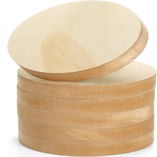 6 Pack MDF Wood Circles, 6" Round Unfinished Wood Board-1" Thick Wood Block {3}