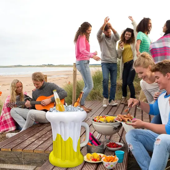 4E's Novelty Inflatable Beer Cooler 22" Mug for Parties, Oktoberfest Themed Decorations, Outdoor Party Supplies, Floating Drink Bucket {3}