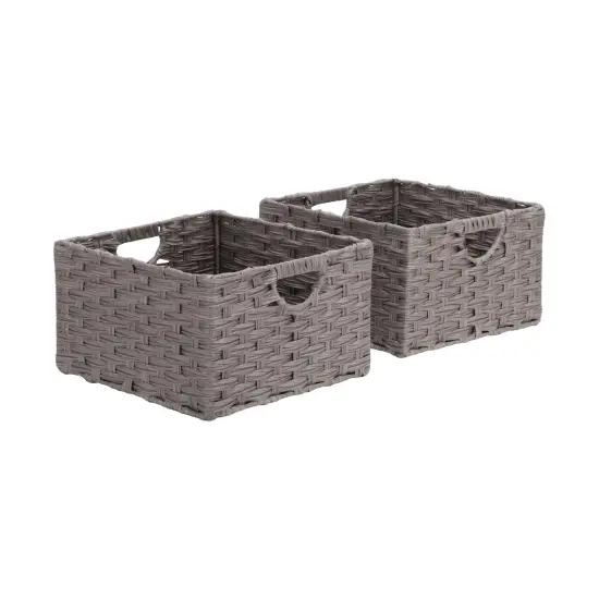 Seville Classics Handwoven Basket (2-Pack) Black {7}