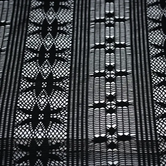 1 Yard Cindy Knitted Stretch Lace Fabric, 58" Wide 2 Way Stretch Polyester Black {6}