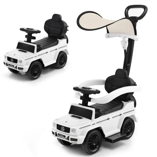 Costway 3 in 1 Ride on Push Car Mercedes Benz G350 Stroller Sliding Car w/ Canopy {1}