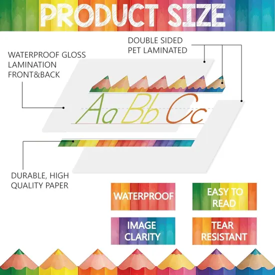 15 PCS Crayon ABC Manuscript Alphabet Line {3}